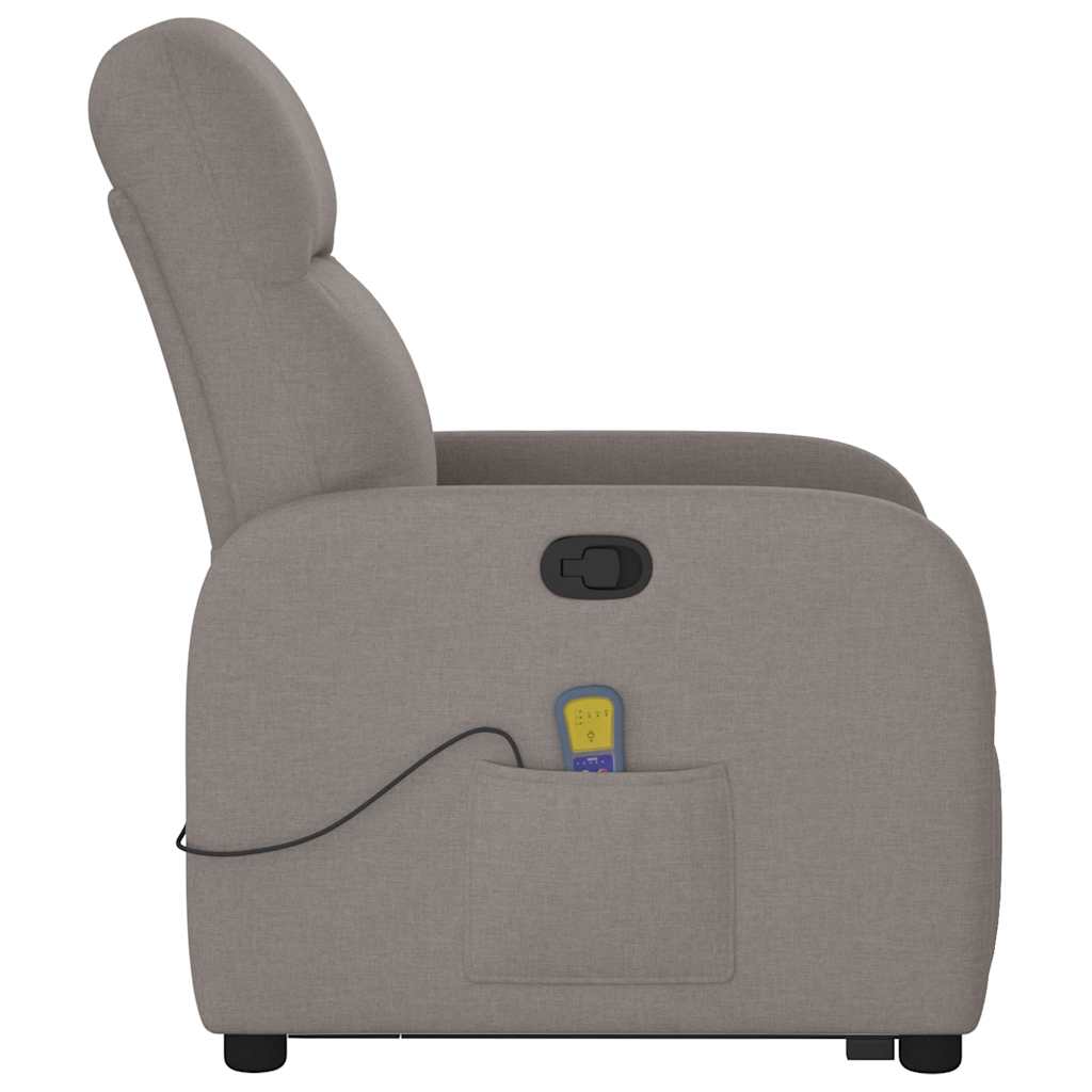 Fauteuil de massage releveur taupe en tissu vidaXL