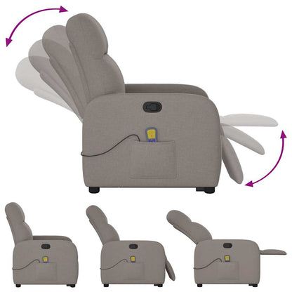 Fauteuil de massage releveur taupe en tissu vidaXL
