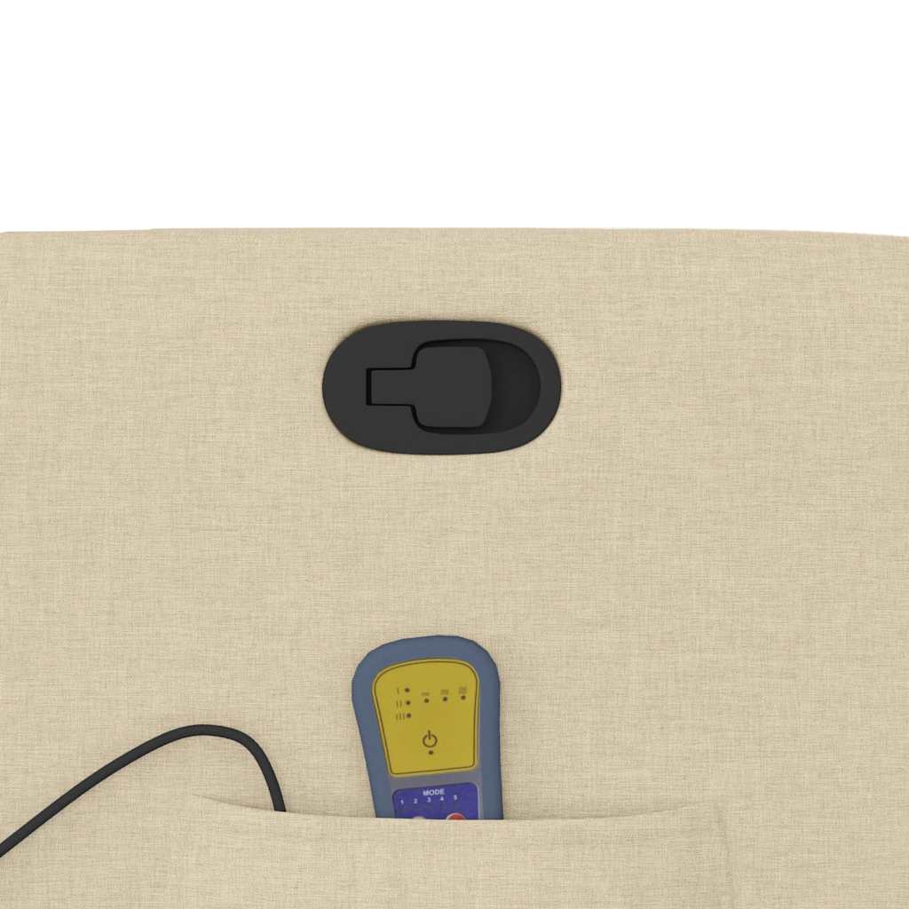 Fauteuil de massage releveur crème en tissu vidaXL