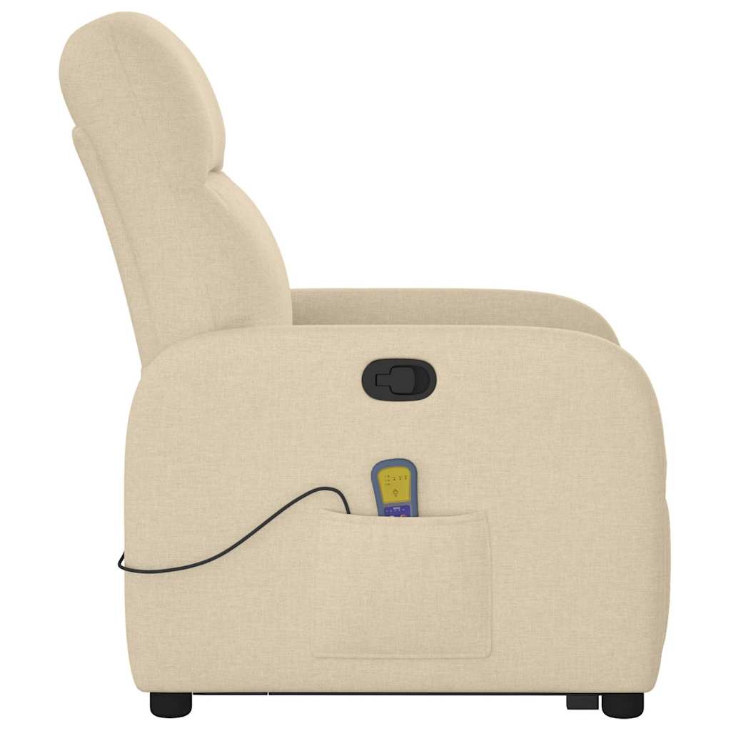 Fauteuil de massage releveur crème en tissu vidaXL