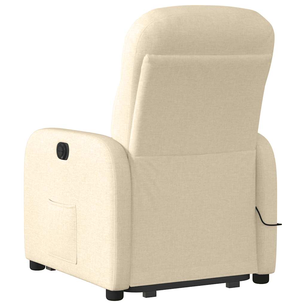 Fauteuil de massage releveur crème en tissu vidaXL