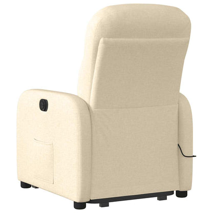 Fauteuil de massage releveur crème en tissu vidaXL