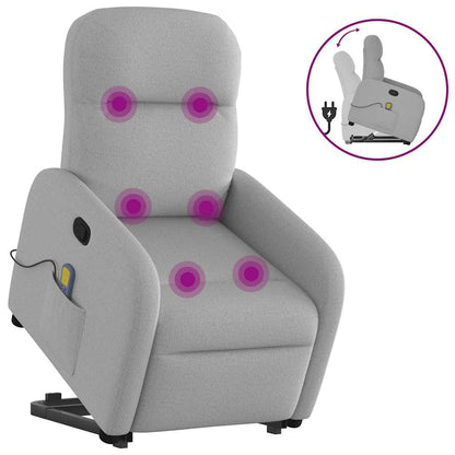 vidaXL Fauteuil de massage inclinable et releveur en tissu gris nuage