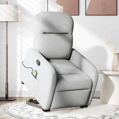 vidaXL Fauteuil de massage inclinable et releveur en tissu gris nuage