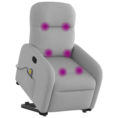 vidaXL Fauteuil de massage inclinable et releveur en tissu gris nuage