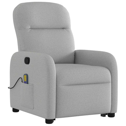 vidaXL Fauteuil de massage inclinable et releveur en tissu gris nuage