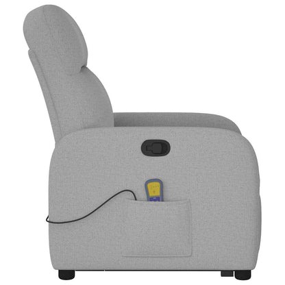 vidaXL Fauteuil de massage inclinable et releveur en tissu gris nuage