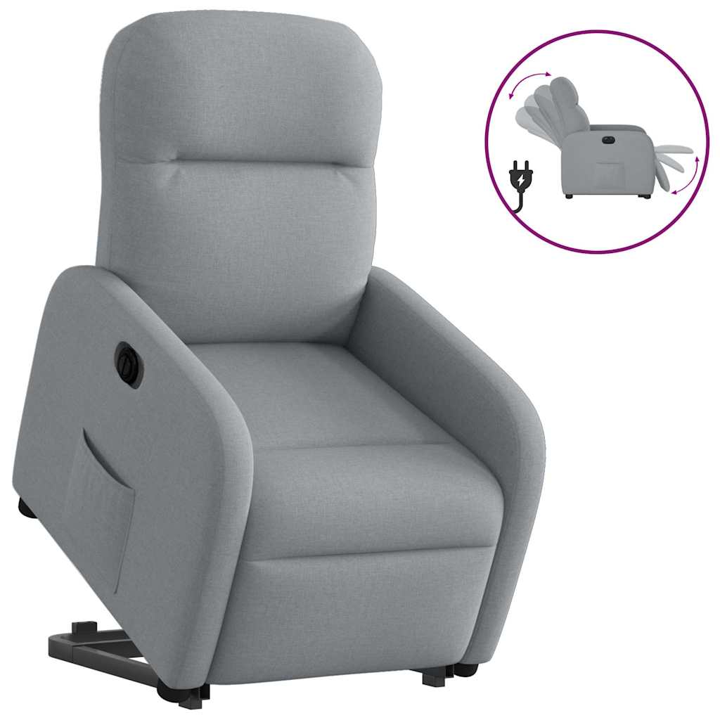 vidaXL Fauteuil inclinable électrique releveur en tissu gris clair