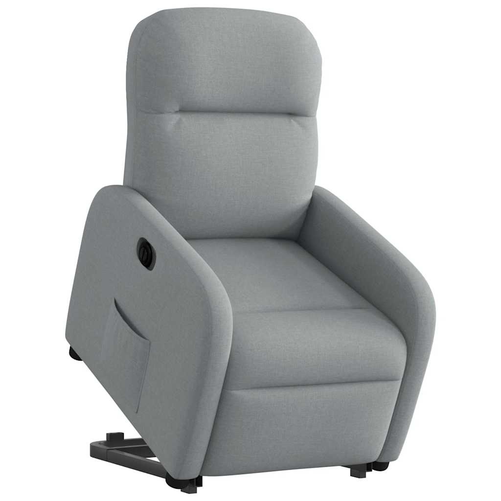 vidaXL Fauteuil inclinable électrique releveur en tissu gris clair