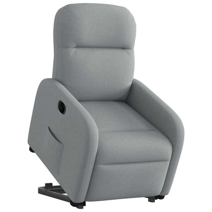 vidaXL Fauteuil inclinable électrique releveur en tissu gris clair