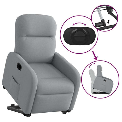 vidaXL Fauteuil inclinable électrique releveur en tissu gris clair