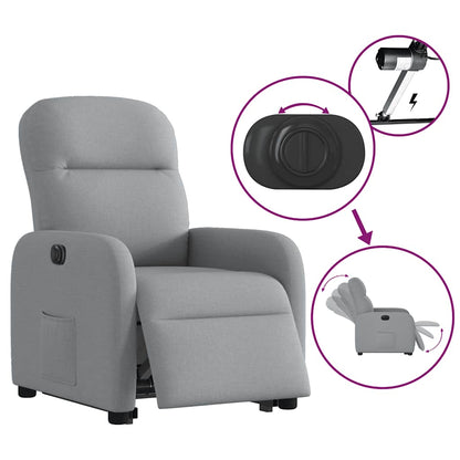 vidaXL Fauteuil inclinable électrique releveur en tissu gris clair