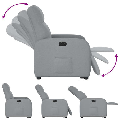 vidaXL Fauteuil inclinable électrique releveur en tissu gris clair
