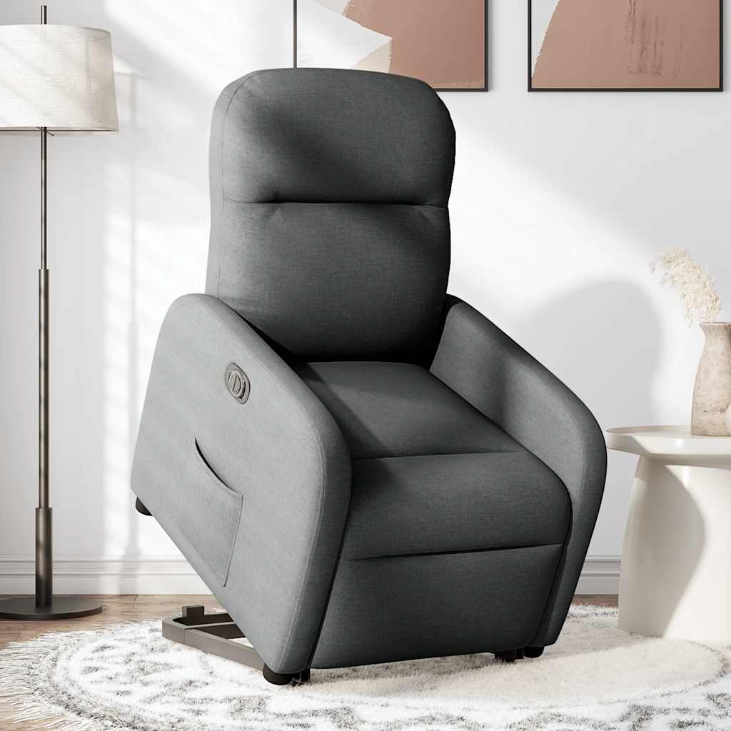 Fauteuil relax électrique inclinable et releveur vidaXL, tissu gris foncé