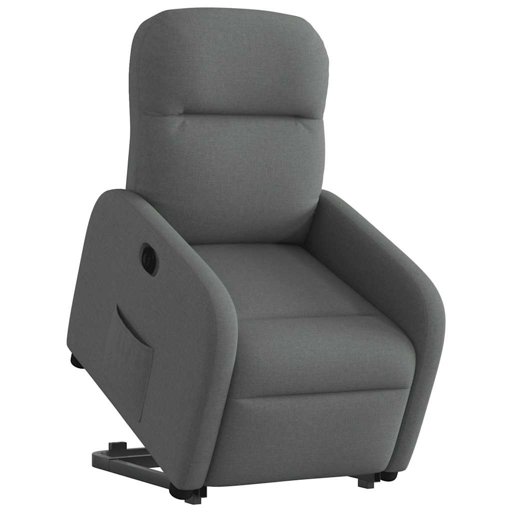 Fauteuil relax électrique inclinable et releveur vidaXL, tissu gris foncé