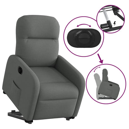Fauteuil relax électrique inclinable et releveur vidaXL, tissu gris foncé