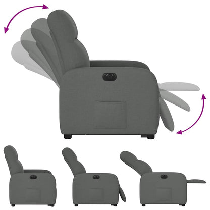 Fauteuil relax électrique inclinable et releveur vidaXL, tissu gris foncé