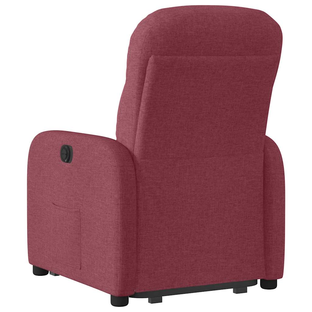 vidaXL Relaxsessel mit Aufstehhilfe Elektrisch Weinrot Stoff