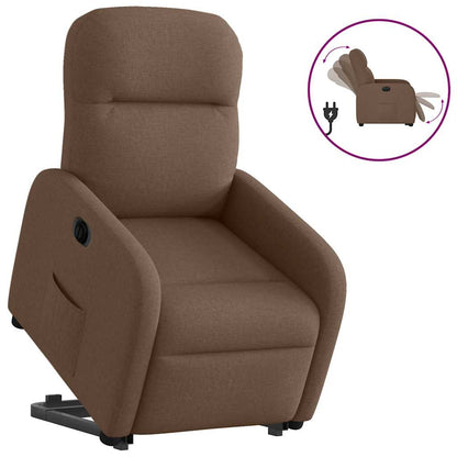 vidaXL Relaxsessel mit Aufstehhilfe Elektrisch Braun Stoff