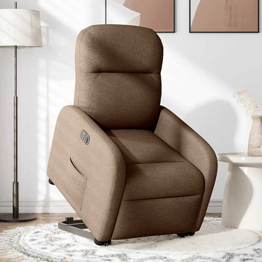 vidaXL Relaxsessel mit Aufstehhilfe Elektrisch Braun Stoff
