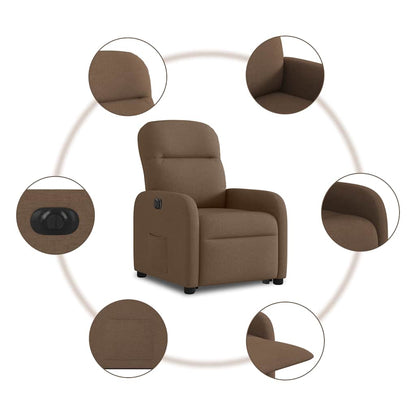 vidaXL Relaxsessel mit Aufstehhilfe Elektrisch Braun Stoff