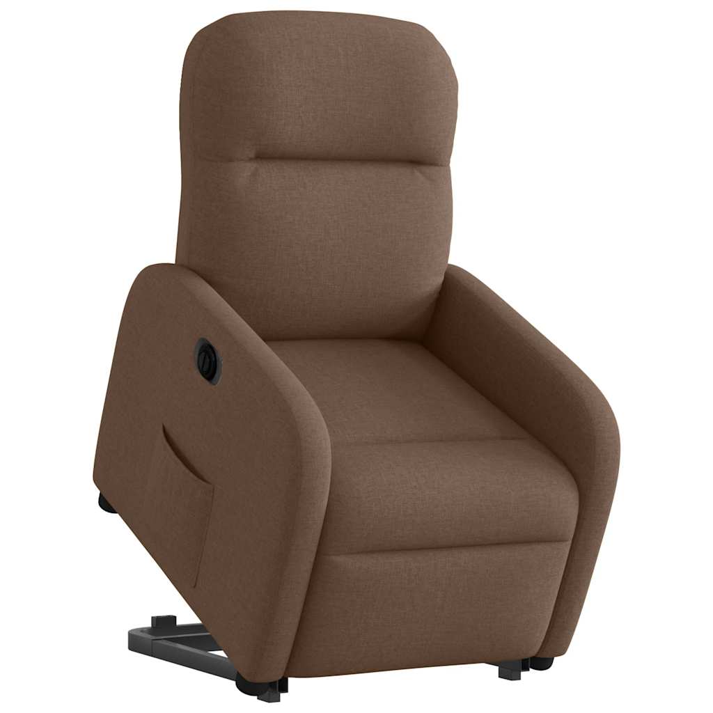 vidaXL Relaxsessel mit Aufstehhilfe Elektrisch Braun Stoff