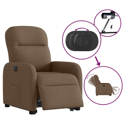 vidaXL Relaxsessel mit Aufstehhilfe Elektrisch Braun Stoff