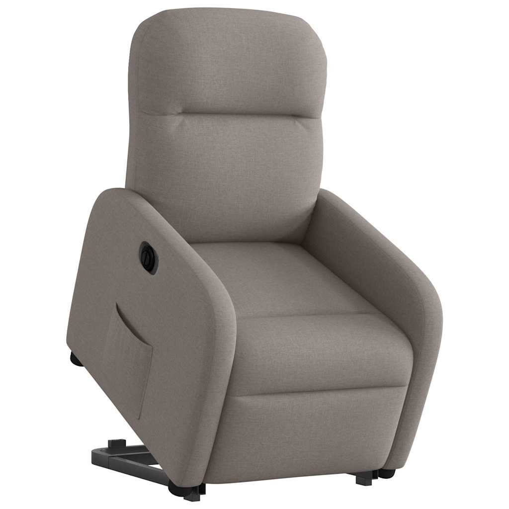 vidaXL Relaxsessel mit Aufstehhilfe Elektrisch Taupe Stoff