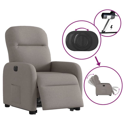vidaXL Relaxsessel mit Aufstehhilfe Elektrisch Taupe Stoff