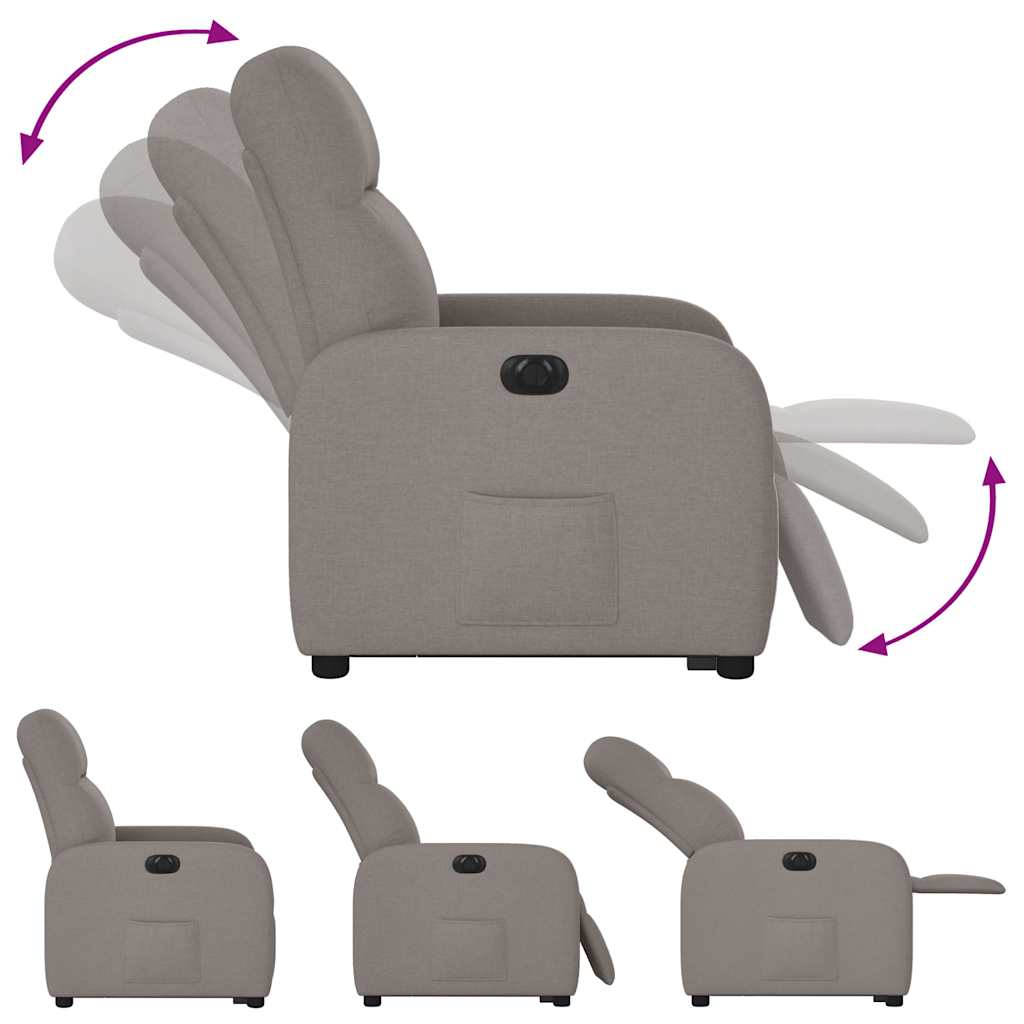 vidaXL Relaxsessel mit Aufstehhilfe Elektrisch Taupe Stoff