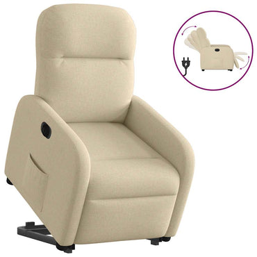 vidaXL Fauteuil relax électrique inclinable et releveur en tissu crème