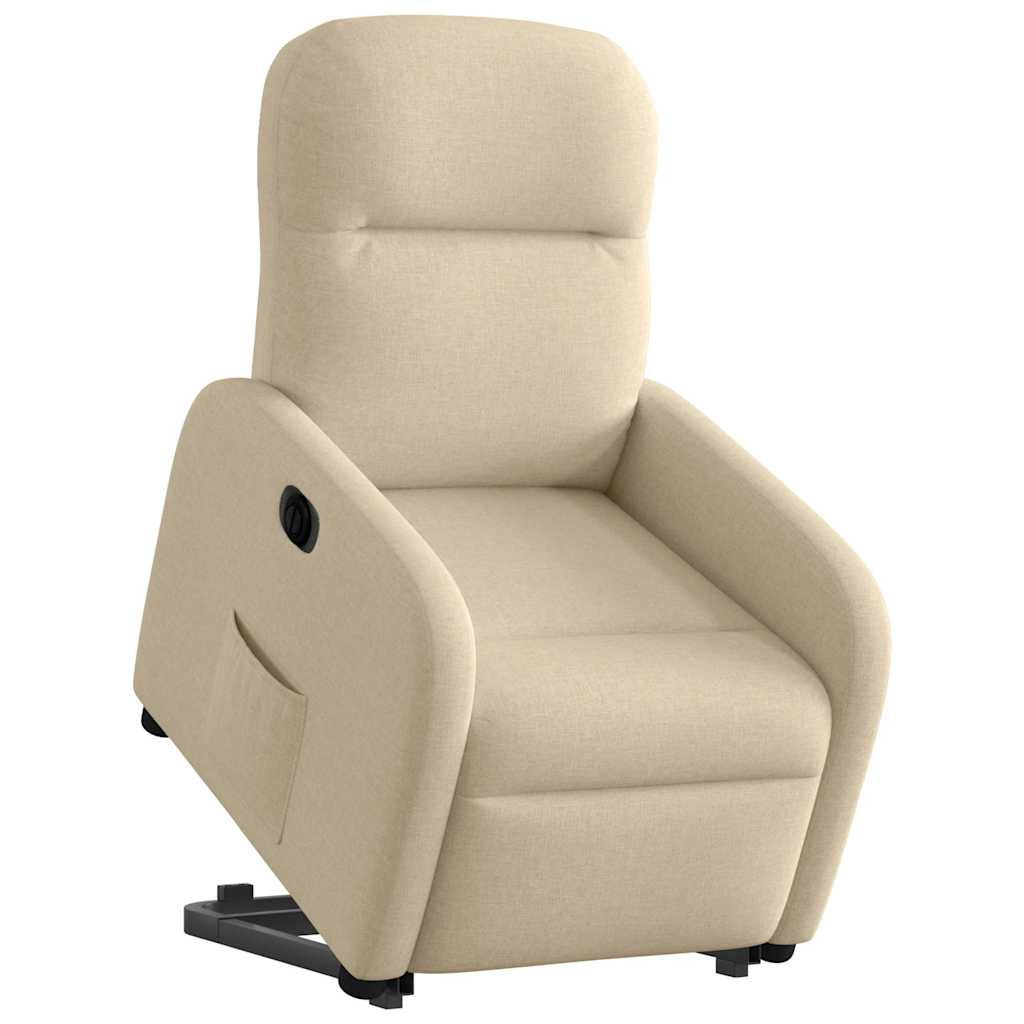 vidaXL Fauteuil relax électrique inclinable et releveur en tissu crème
