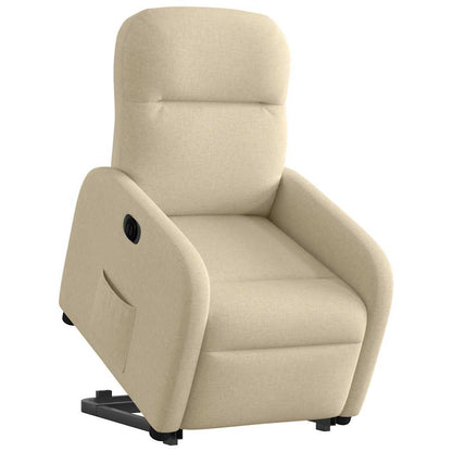 vidaXL Fauteuil relax électrique inclinable et releveur en tissu crème