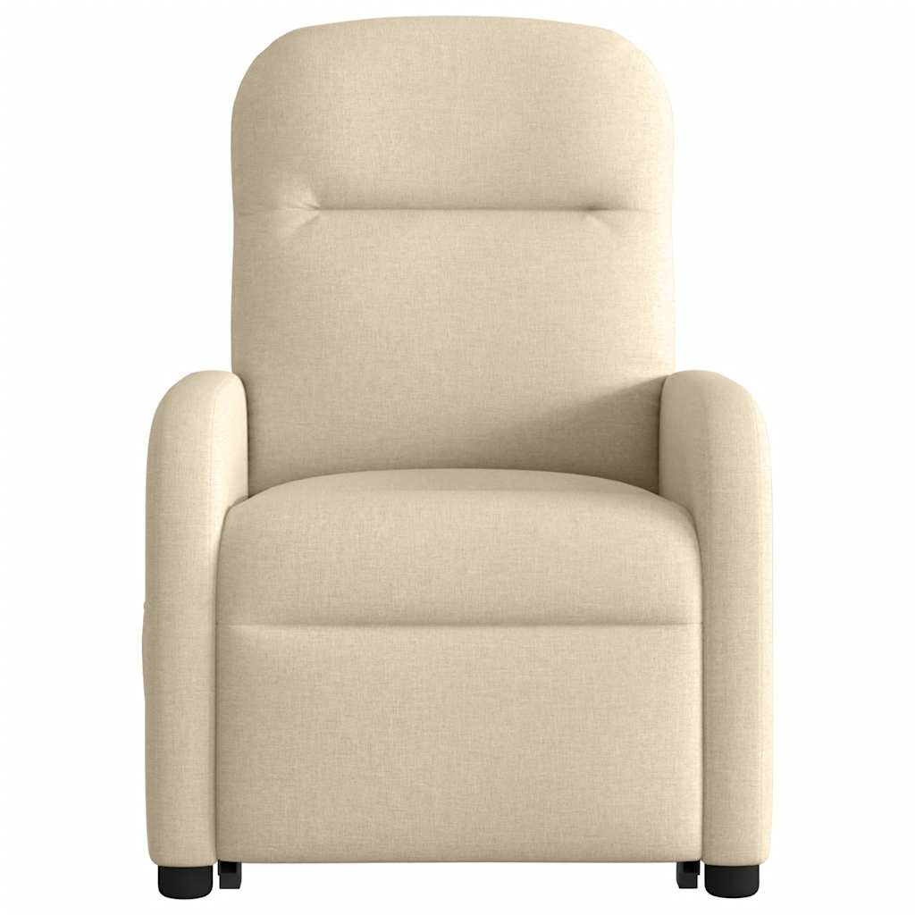vidaXL Fauteuil relax électrique inclinable et releveur en tissu crème