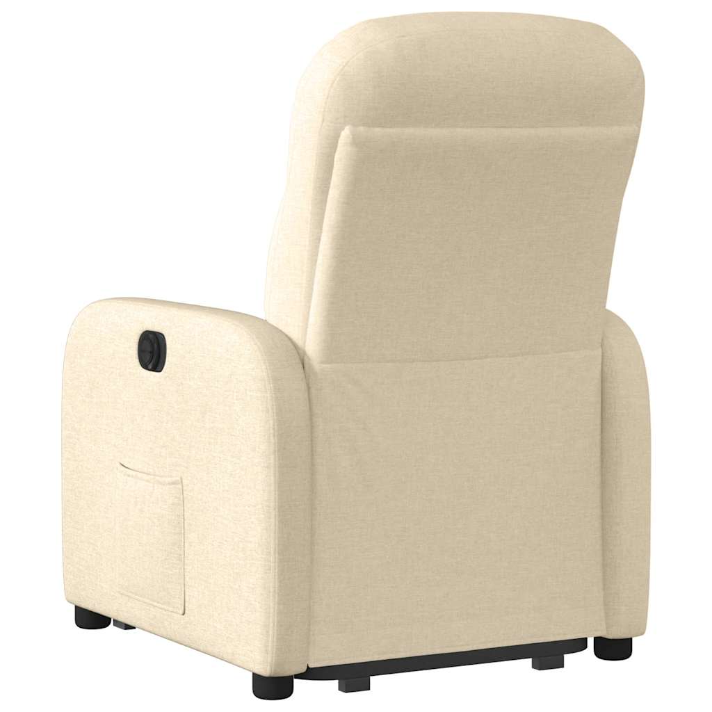 vidaXL Fauteuil relax électrique inclinable et releveur en tissu crème