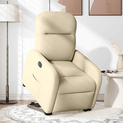 vidaXL Fauteuil relax électrique inclinable et releveur en tissu crème