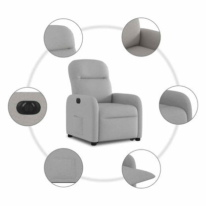 vidaXL Relaxsessel mit Aufstehhilfe Elektrisch Wolkengrau Stoff