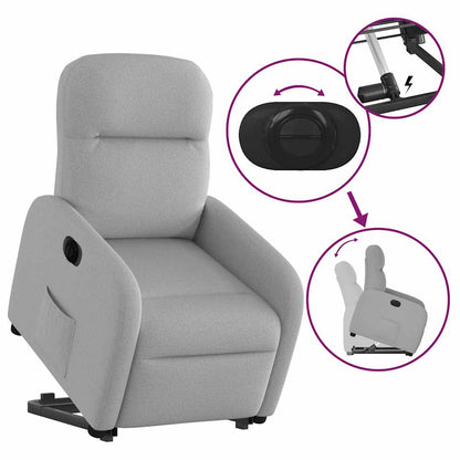 vidaXL Relaxsessel mit Aufstehhilfe Elektrisch Wolkengrau Stoff