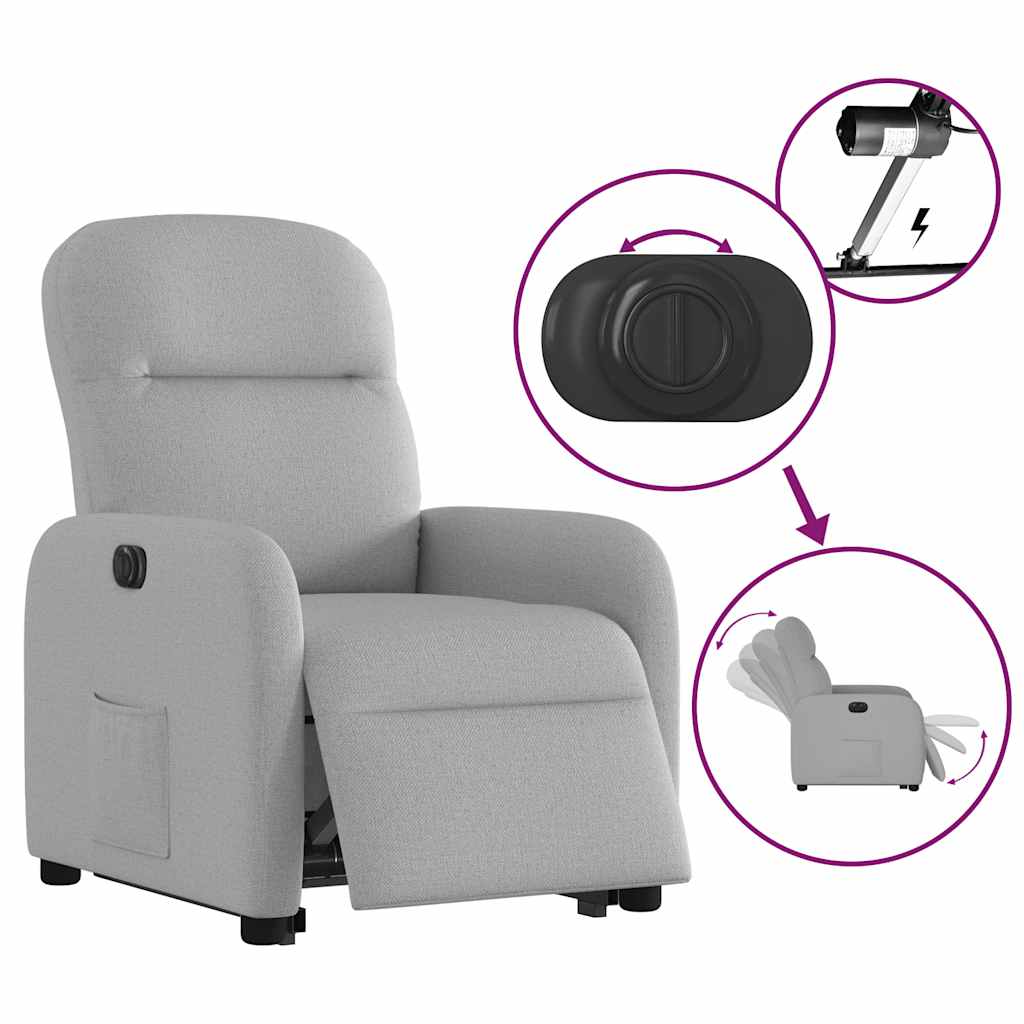 vidaXL Relaxsessel mit Aufstehhilfe Elektrisch Wolkengrau Stoff