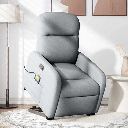 vidaXL Fauteuil de massage électrique releveur gris clair en tissu