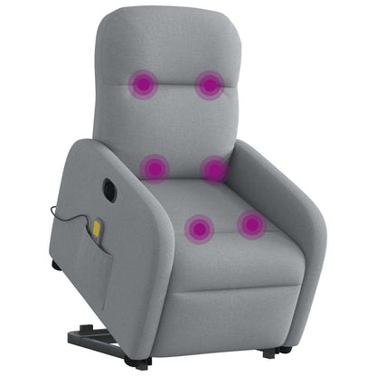 vidaXL Fauteuil de massage électrique releveur gris clair en tissu