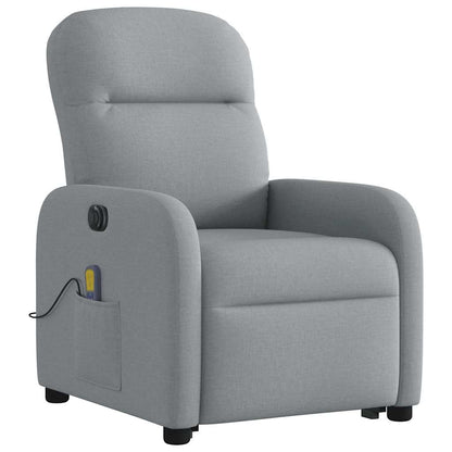 vidaXL Fauteuil de massage électrique releveur gris clair en tissu