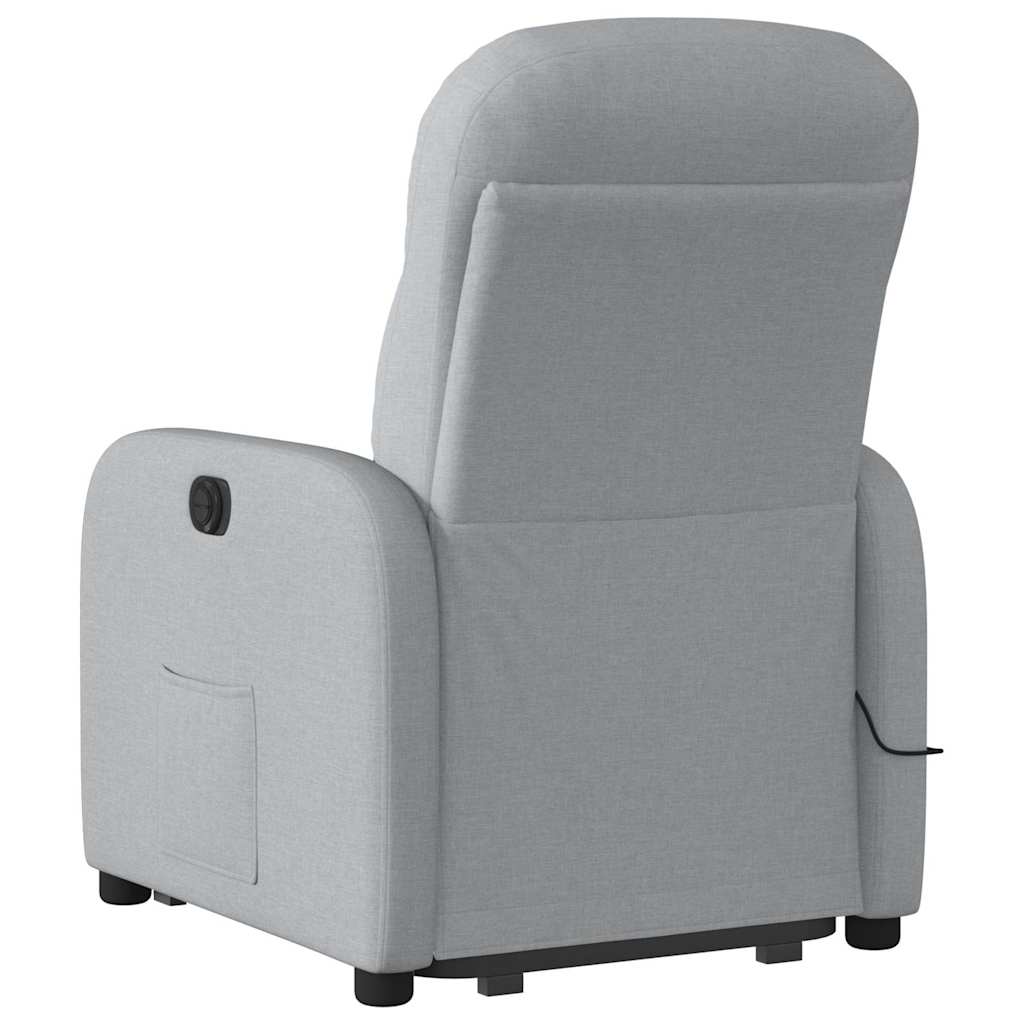 vidaXL Fauteuil de massage électrique releveur gris clair en tissu