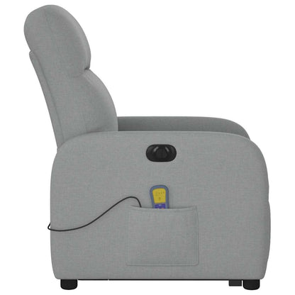 vidaXL Fauteuil de massage électrique releveur gris clair en tissu