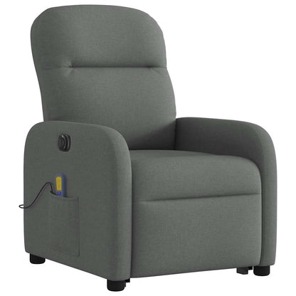 vidaXL Fauteuil de massage électrique releveur en tissu gris foncé