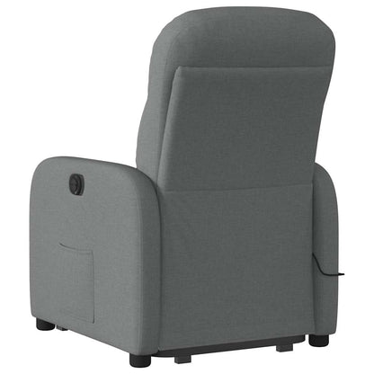 vidaXL Fauteuil de massage électrique releveur en tissu gris foncé