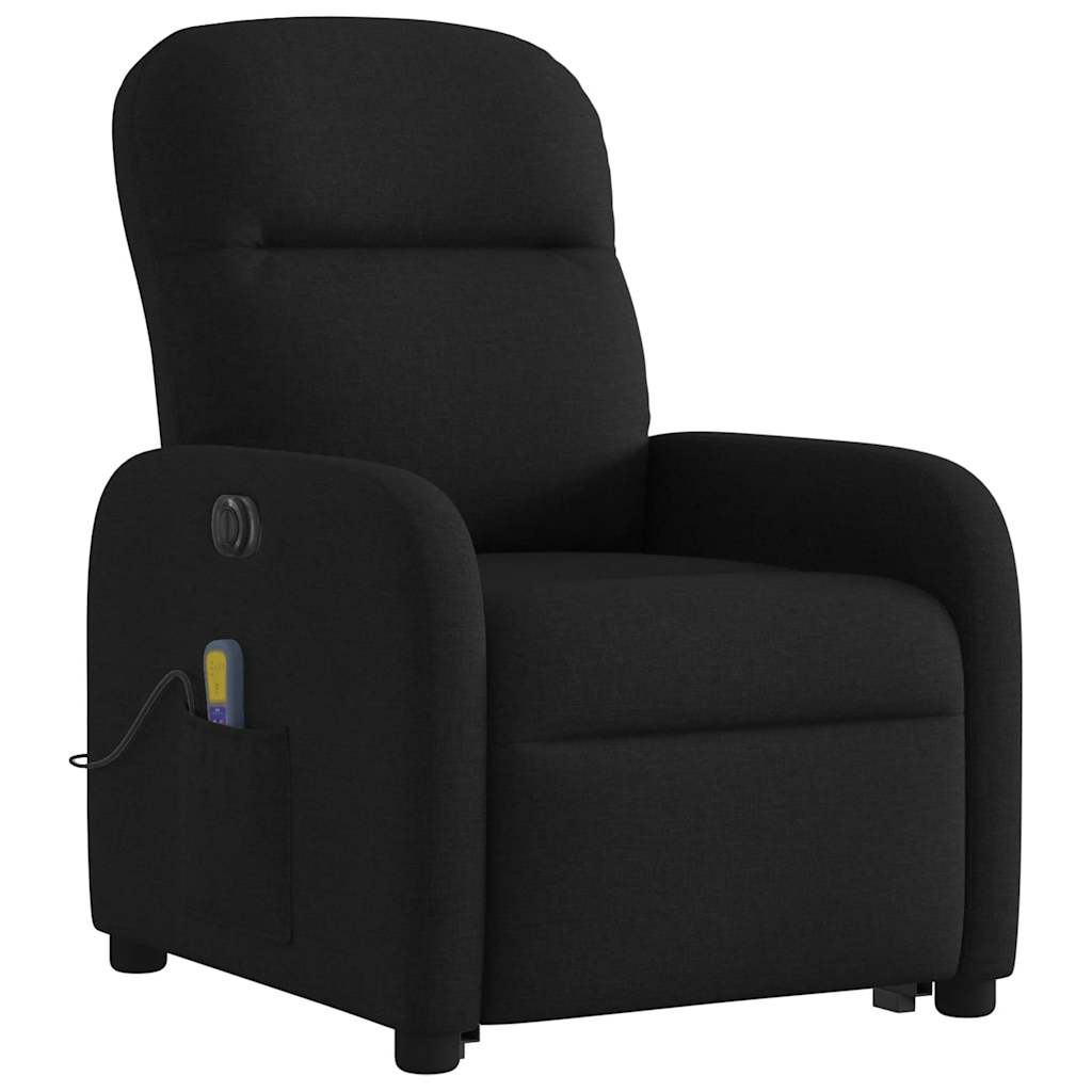 vidaXL Fauteuil de massage électrique releveur tissu noir