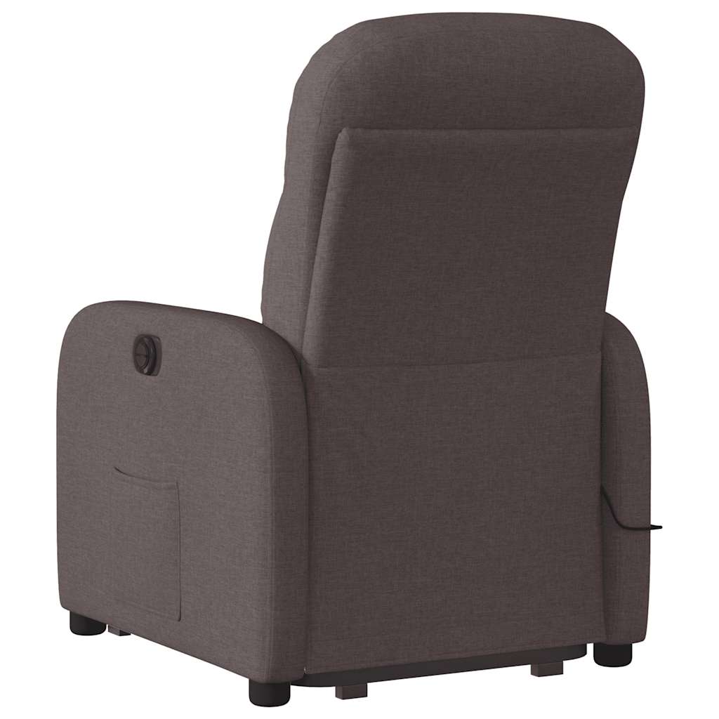 vidaXL Fauteuil de massage électrique releveur tissu marron foncé