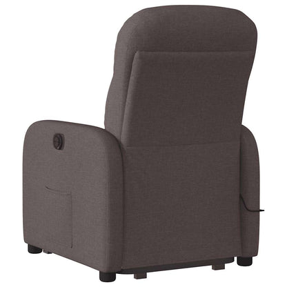 vidaXL Fauteuil de massage électrique releveur tissu marron foncé