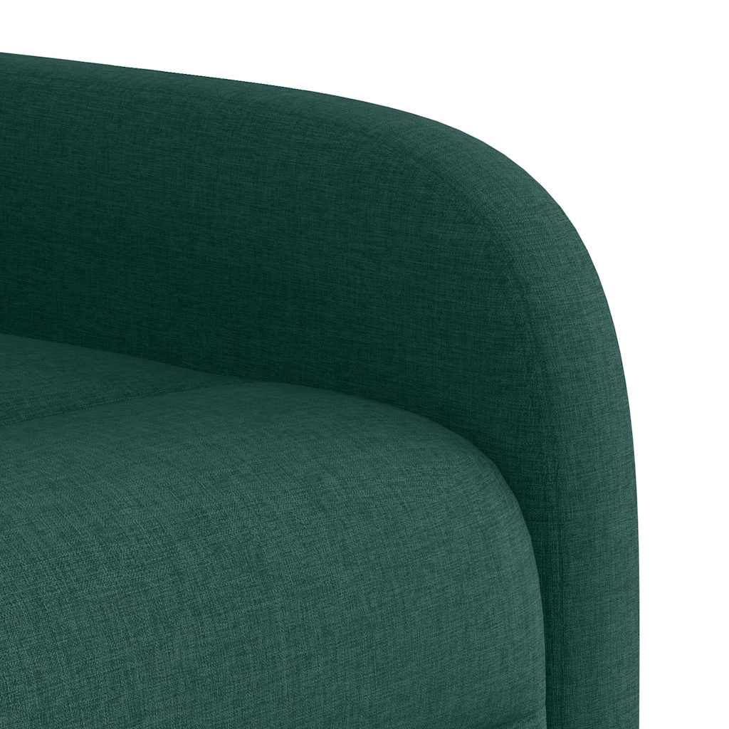 vidaXL Elektrischer Massagesessel mit Aufstehhilfe Dunkelgrün Stoff